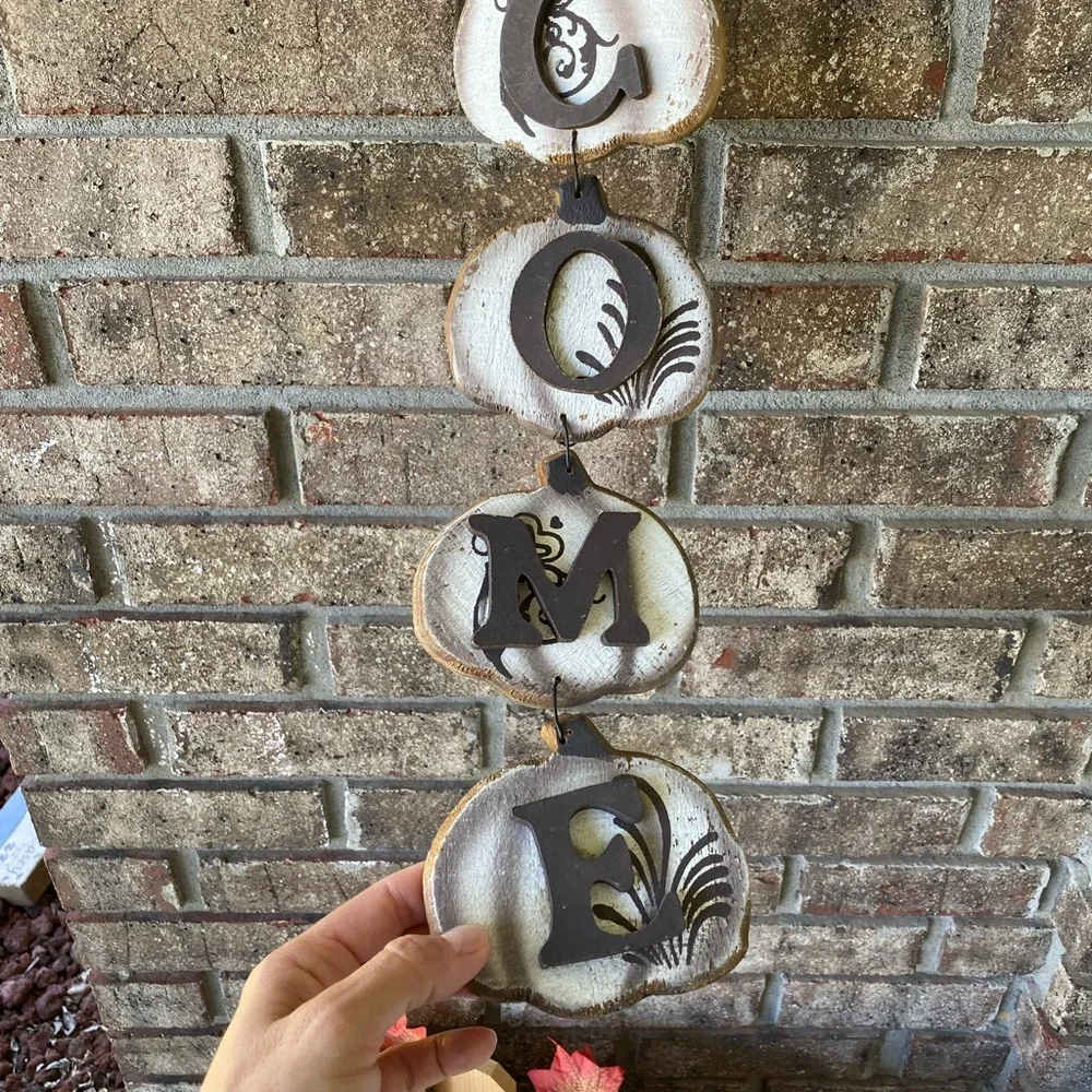 Rustic Fall Pumpkin Welcome Hanging Decor - Picture 3 of 9